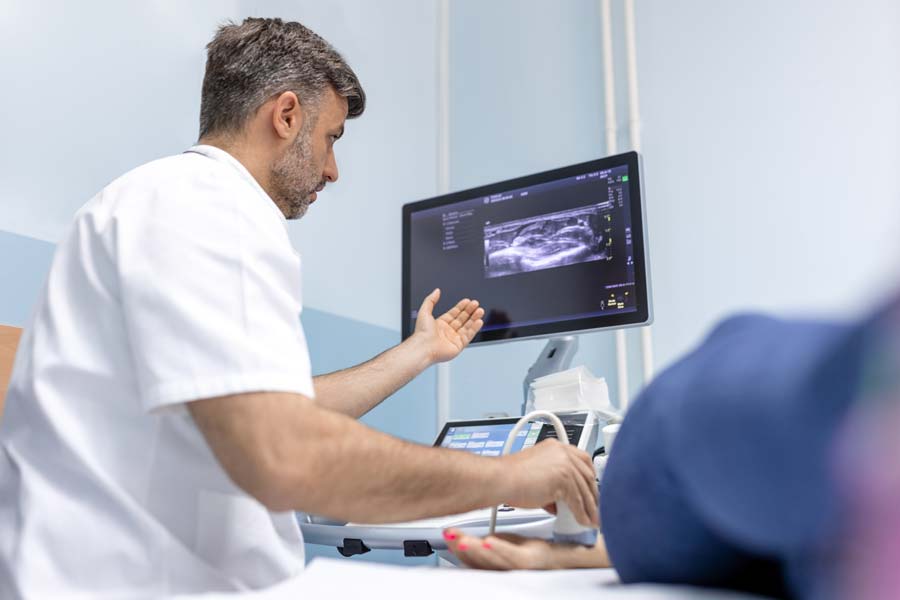 Interventional Procedures reviewing ultrasound of wrist